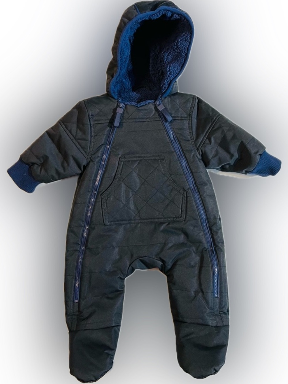 Urban Republic Baby Boy 6 Months Navy Quilted Bunting Snowsuit GUC